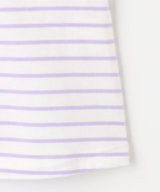 組曲 KIDS 【110-140㎝】半袖ボーダー Tシャツ ラベンダー×オフホワイト