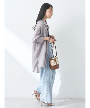 earth music&ecology ウ゛ィンテージボタンフロントポケットシャツ Light Gray
