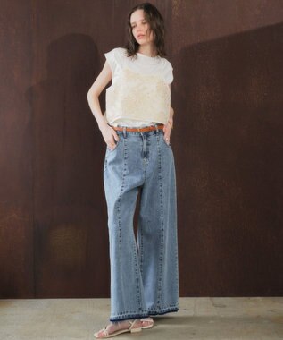 YECCA VECCA 綿麻バギーデニムパンツ Light Indigo