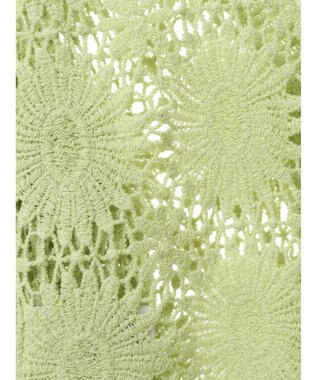 earth music&ecology クロシェ風カーディガン Lime Green