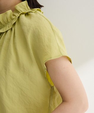 Green Parks 衿フリルブラウス Lime Green