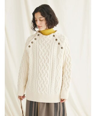 CRAFT STANDARD BOUTIQUE ラグランケーブルニットプルオーバー　 Ivory