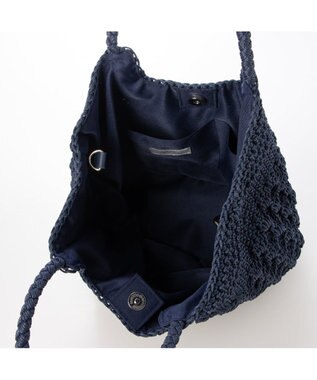UNBILLION カシュカシュ cachecache / 柄編みベーシックトート カゴバッグ ネイビー