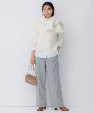 23区 L 【洗える】CANCLINI ベーシック シャツ ホワイト系