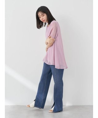 earth music&ecology シアードッキングＡラインチュニック Pink