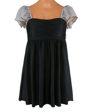 San-ai Resort（三愛水着楽園） 【SALE】Aライン水着　9M【San-ai Resort（サンアイリゾート）】 ブラック×ギンガム