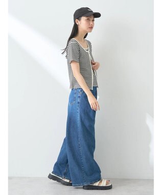 earth music&ecology ＳＥＴ２点ボーダーカーディガン＋キャミ Black