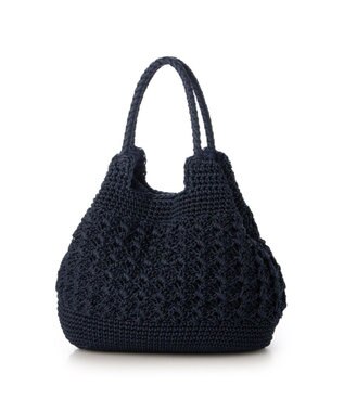 UNBILLION カシュカシュ cachecache / 柄編みベーシックトート カゴバッグ ネイビー