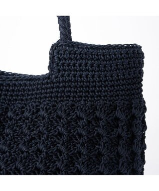 UNBILLION カシュカシュ cachecache / 柄編みベーシックトート カゴバッグ ネイビー