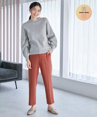 【ウエストゴム/リントラク加工/裏起毛/ストレッチ】シークレットウォーム　テーパードパンツ