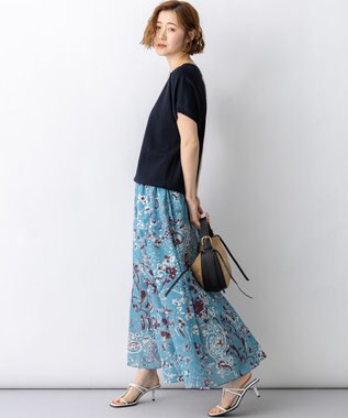 23区 【先行予約】Ericaランダムペイズリープリント フレアスカート ブルー系