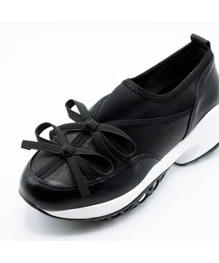 APOM ウォーターレジストプラットフォームリボンスニーカー ブラック