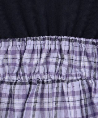 ANY KIDS ドッキングチェックワンピース ラベンダー