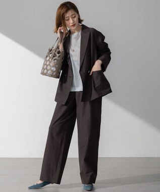 23区 L 【洗える】MANTECO ブライトワッシャー ジャケット ダークブラウン系