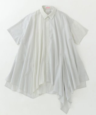 POLS MINIストライプ チュニック ライトグレイ