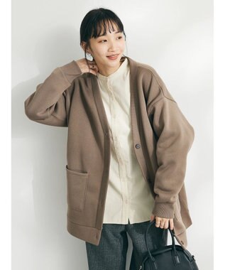 CRAFT STANDARD BOUTIQUE ニットフリースＶネックカーディガン Brown