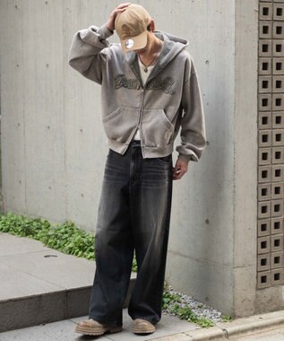 WEGO 【SMLサイズ展開】エクストラバギーデニムパンツ デニムブラックソノタ