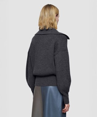 JOSEPH 【洗える】ニューカーディガンステッチオープンネックニット Smoke