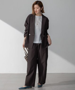 23区 L 【洗える】MANTECO ブライトワッシャー ジャケット ダークブラウン系