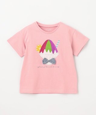 ANY KIDS 接触冷感 ミラクルプリント Tシャツ ピンク×かき氷