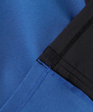 ICB 【接触冷感・UVケア・洗える】シルケットスムースコンビ バイカラーカットソー ラピスラズリ×ブラック系