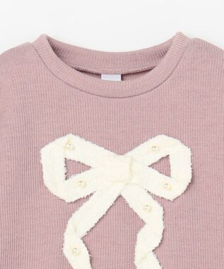 ANY KIDS リボン ニットソー トレーナー ピンク