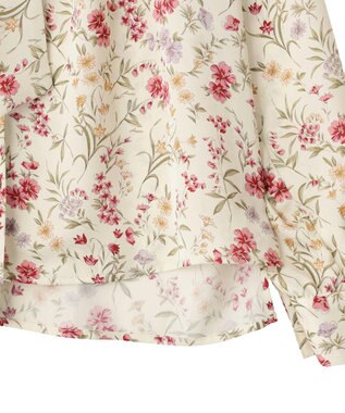 YECCA VECCA ボタニカルフラワー柄ボウタイブラウス Ivory