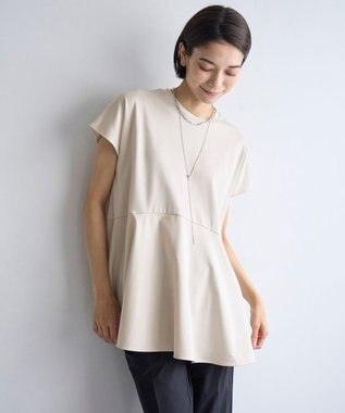 UNFILO BEAUTY FORM ペプラムＴシャツ グレージュ