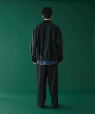 WEGO 刺繍ラインワイドスラックス ブラック