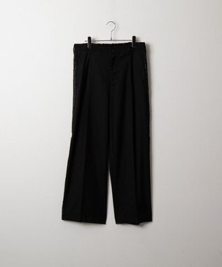 WEGO 刺繍ラインワイドスラックス ブラック