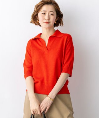 23区 【先行予約】ピュアリネン スキッパー ポロニット