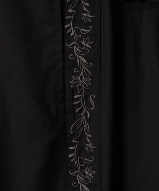 WEGO 刺繍ラインワイドスラックス ブラック