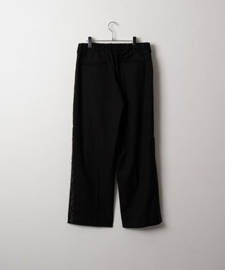 WEGO 刺繍ラインワイドスラックス ブラック
