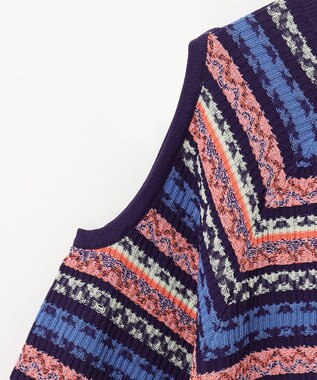 GRACE CONTINENTAL ボーダーパフニットトップ ネイビー