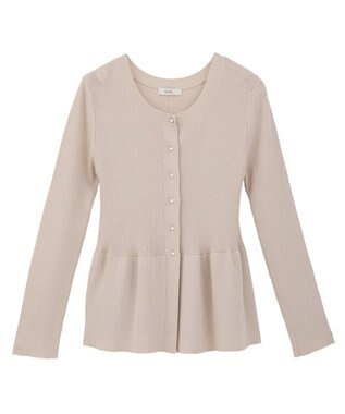 earth music&ecology 【接触冷感】ペプラムニットカーディガン Pink