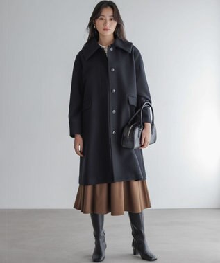 組曲 ツイル起毛フレア スカート カカオブラウン系