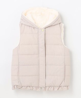 ANY KIDS ボア リバーシブル ベスト ベージュ×エクリュ