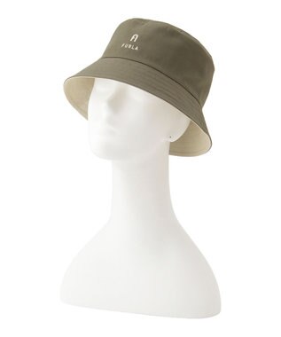 MOONBAT FURLA(フルラ)リバーシブルバケットハット 帽子 無地 UVカット 手洗い可能 オリーブグリーン