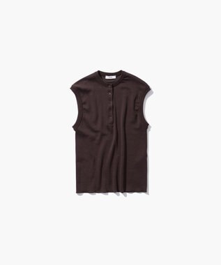 ATON FRESCA CIRCULAR RIB | ヘンリーネックプルオーバー DARK BROWN