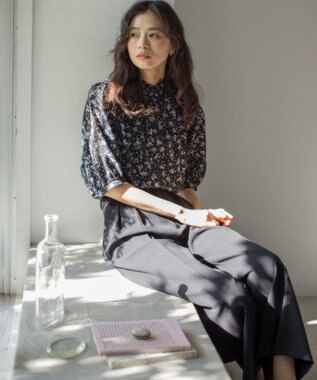 組曲 S フラワードットプリント ブラウス ブラック系5