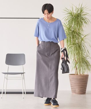AMERICAN HOLIC イージーケアスリットタイトスカート Gray Mixture
