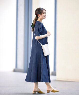 Tiaclasse デニムマーメイドワンピース ネイビー