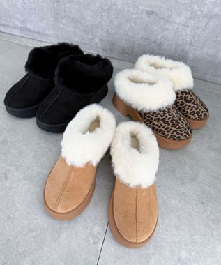 WEGO 【25年秋冬新作/あったかい】ムートンタッチサボ キャメル