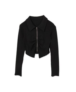 WEGO フロントギャザーＷジップロンＴ ブラック