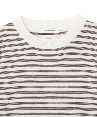 AMERICAN HOLIC ボーダーハーフスリーブニットプルオーバー Ivory