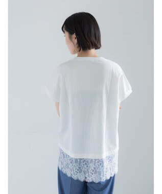 Te chichi 【接触冷感/マシンウォッシャブル】レースヘムTシャツ《2026 SUMMER LOOK item》 オフホワイト
