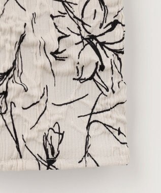 ANY SIS 【洗える】フラワーフクレジャガード ブラウス アイボリー×ブラック