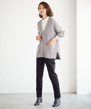 J.PRESS LADIES 【洗える】SEMI WORSTED カーディガン ブラウン系