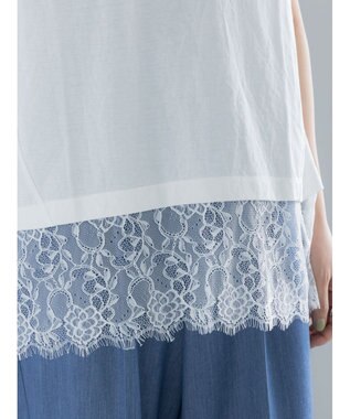 Te chichi 【接触冷感/マシンウォッシャブル】レースヘムTシャツ《2026 SUMMER LOOK item》 オフホワイト