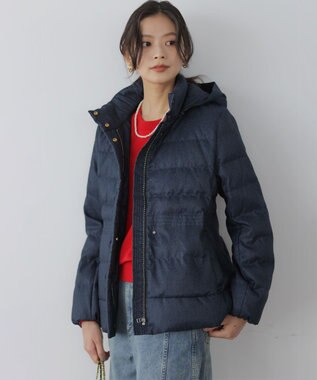 組曲 L ライトタフタショート ダウン ネイビーツイード系5